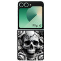 Coque pour Z FLIP 6 7 8 tete de mort fleur