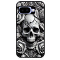 Coque pour Pixel 8A 9A 10A tete de mort fleur