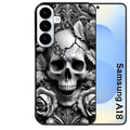 Coque pour Galaxy A08 A18 A28 A38 A58 tete de mort fleur