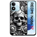 Coque pour Redmi Note 17 et PRO 4G 5G Max tete de mort fleur