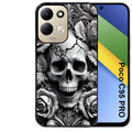 Coque pour POCO C95 PRO tete de mort fleur