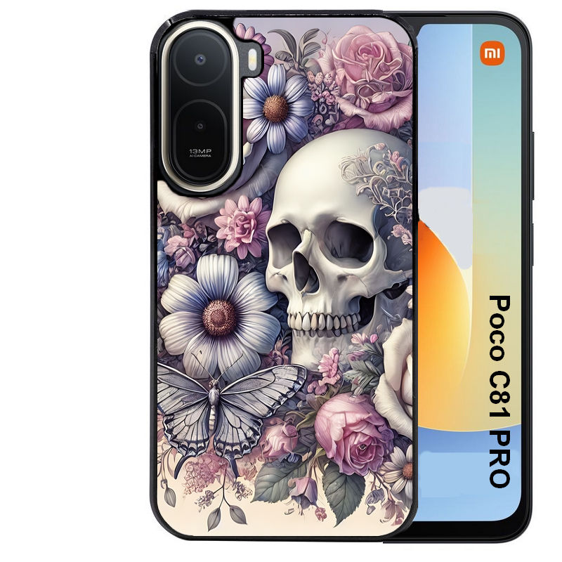 Coque pour POCO C81 PRO tete de mort pastel