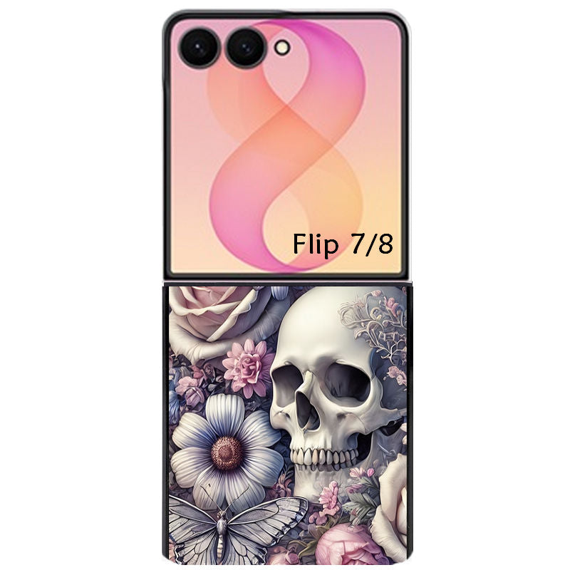 Coque pour Z FLIP 6 7 8 tete de mort pastel
