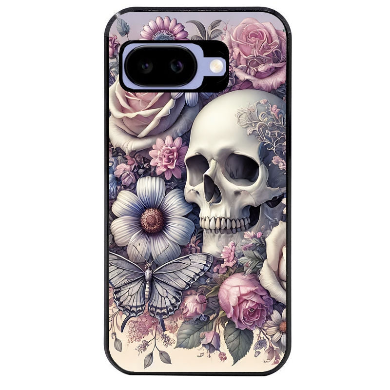 Coque pour Pixel 8A 9A 10A tete de mort pastel