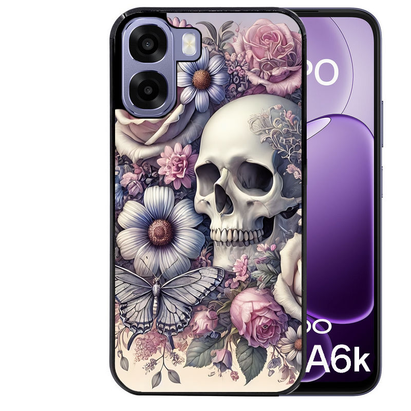Coque pour Oppo A6 A6 A6K tete de mort pastel