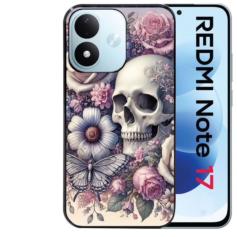Coque pour Redmi Note 17 et PRO 4G 5G Max tete de mort pastel