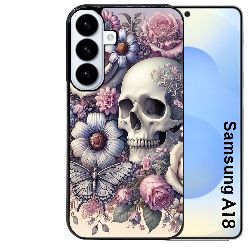 Coque pour Galaxy A08 A18 A28 A38 A58 tete de mort pastel