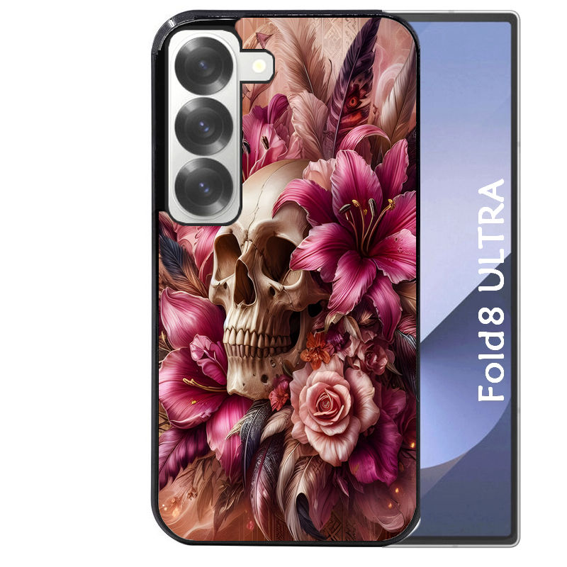 Coque pour Z FOLD 8 ULTRA tete de mort skull plume
