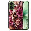 Coque pour Iphone 18 / PRO / PRO MAX / 18E tete de mort skull plume