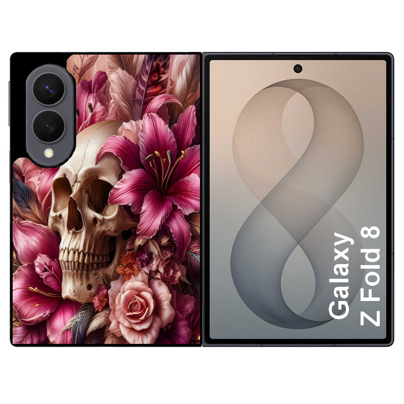 Coque pour Z FOLD 8 tete de mort skull plume