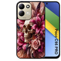 Coque pour POCO C95 PRO tete de mort skull plume