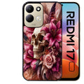 Coque pour Redmi 17 et 17C 4G 5G tete de mort skull plume