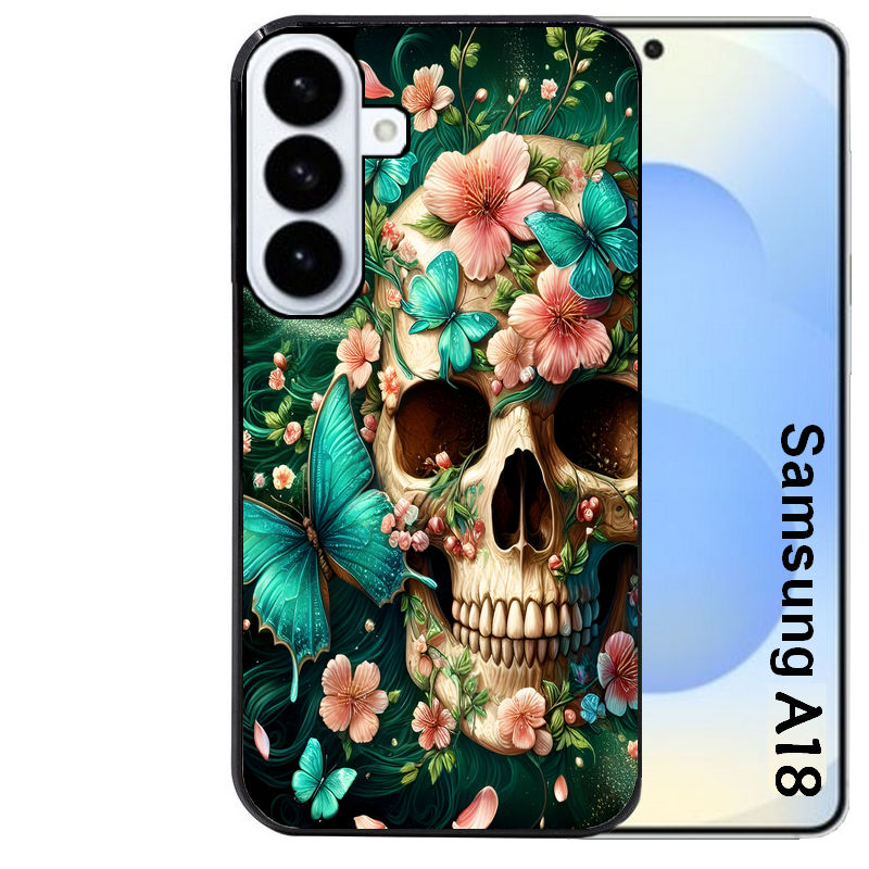 Coque pour Galaxy A08 A18 A28 A38 A58 tete de mort skull printemps