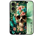 Coque pour Iphone 18 / PRO / PRO MAX / 18E tete de mort skull printemps