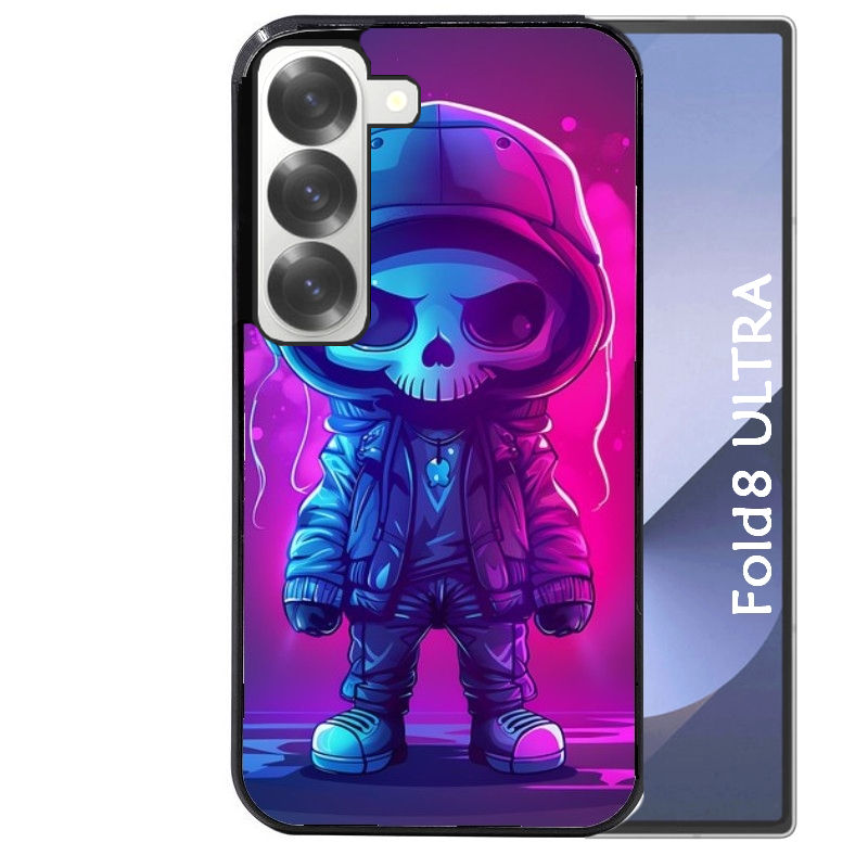 Coque pour Z FOLD 8 ULTRA tete de mort skull fluo