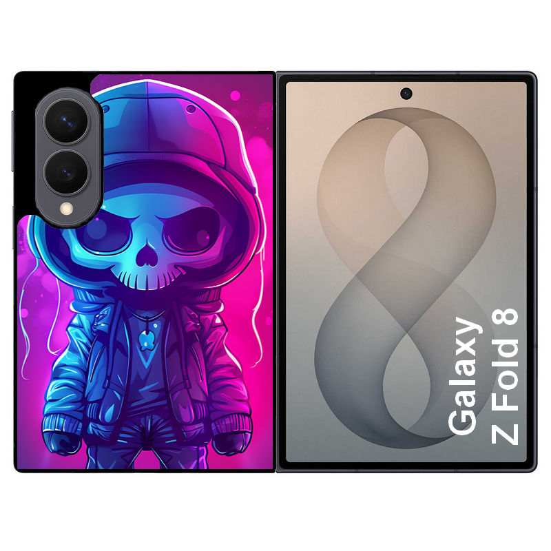 Coque pour Z FOLD 8 tete de mort skull fluo
