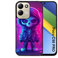 Coque pour POCO C95 PRO tete de mort skull fluo