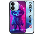 Coque pour Redmi Note 17 et PRO 4G 5G Max tete de mort skull fluo