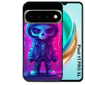 Coque pour Pixel 10 / 11 / PRO / XL tete de mort skull fluo