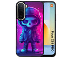 Coque pour POCO C81 PRO tete de mort skull fluo