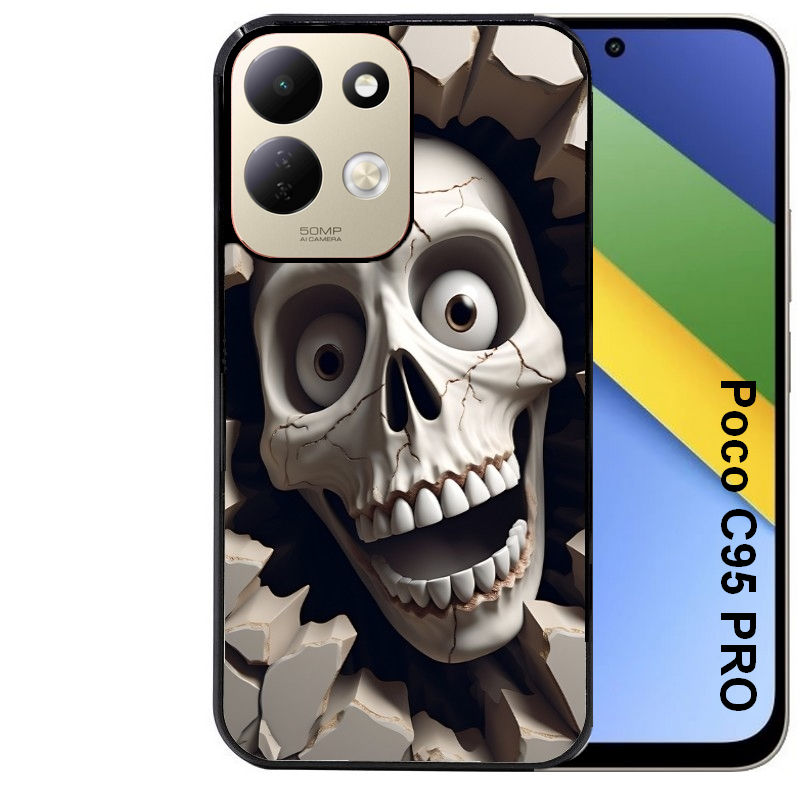 Coque pour POCO C95 PRO mort squelette smile