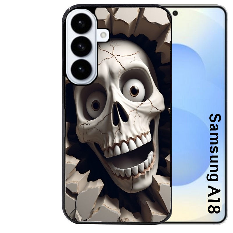 Coque pour Galaxy A08 A18 A28 A38 A58 mort squelette smile