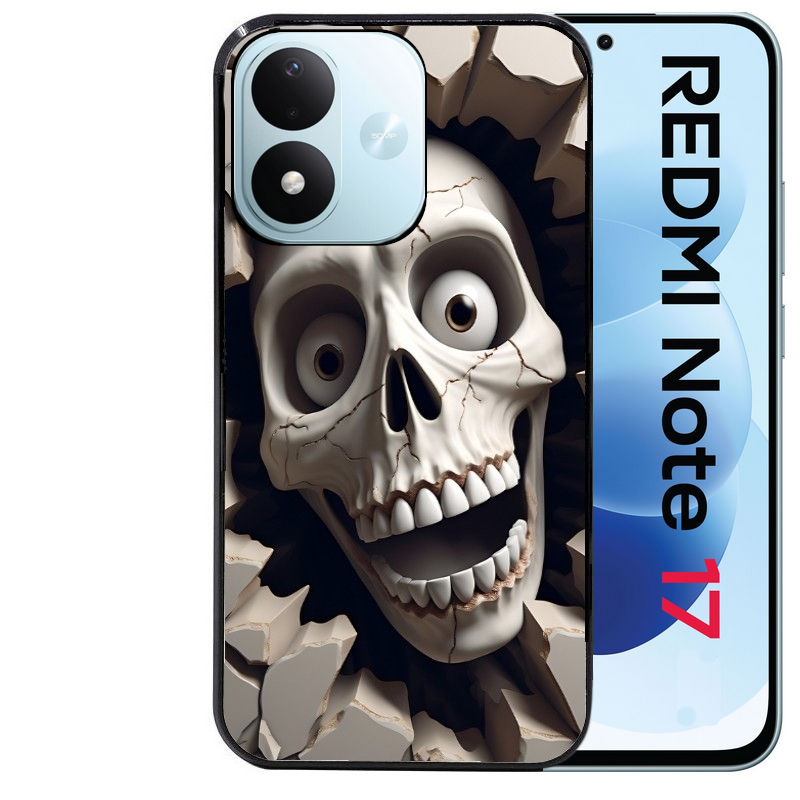 Coque pour Redmi Note 17 et PRO 4G 5G Max mort squelette smile