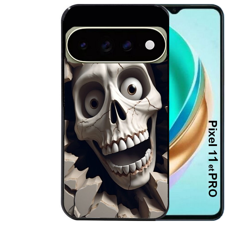 Coque pour Pixel 10 / 11 / PRO / XL mort squelette smile