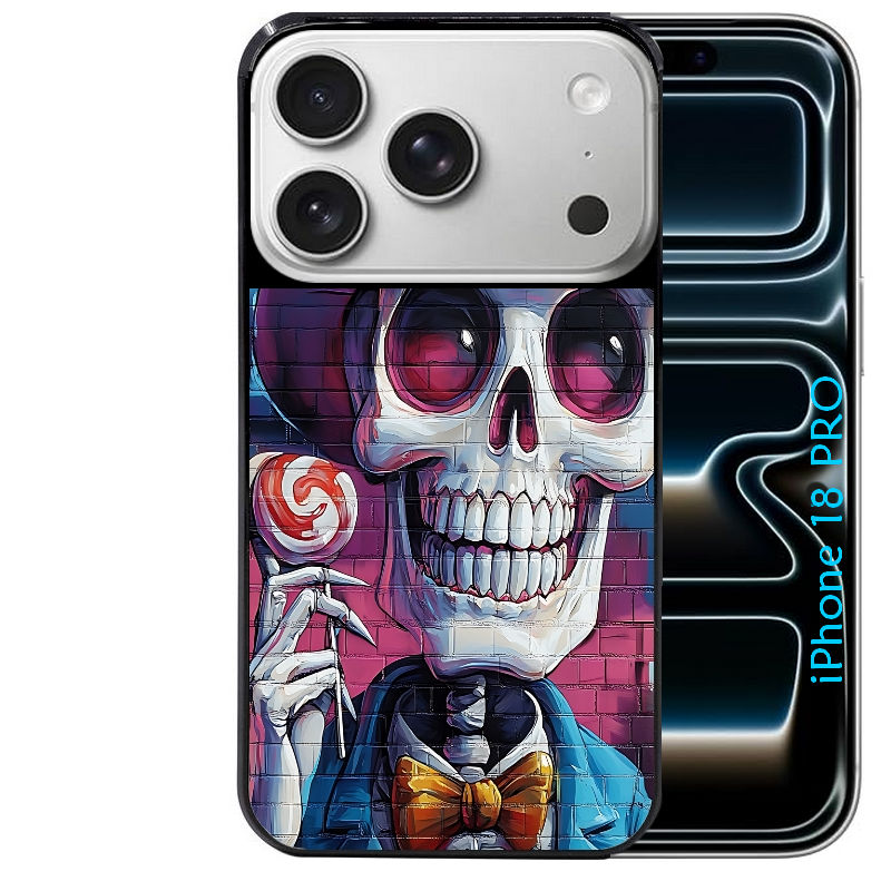 Coque pour Iphone 18 / PRO / PRO MAX / 18E tete de mort tag
