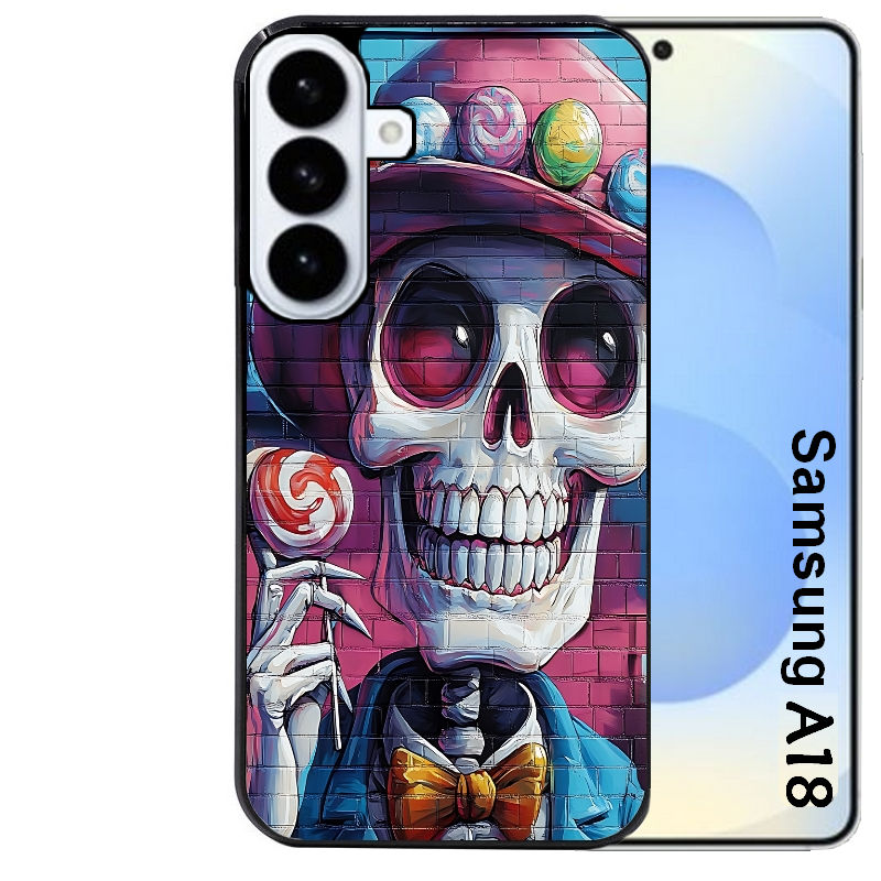 Coque pour Galaxy A08 A18 A28 A38 A58 tete de mort tag