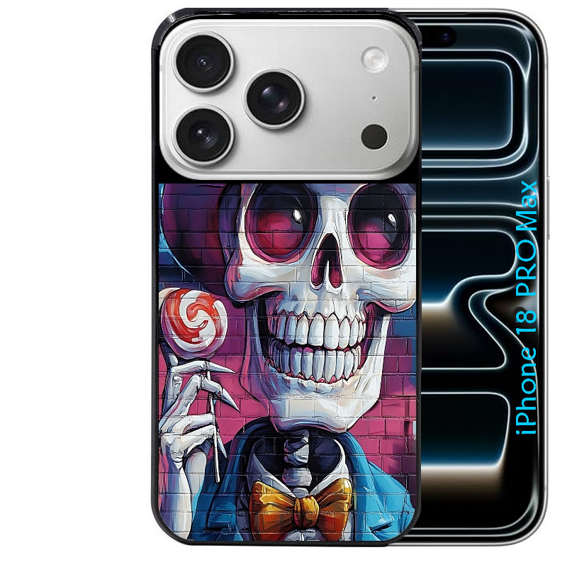 Coque pour Iphone 18 / PRO / PRO MAX / 18E tete de mort tag