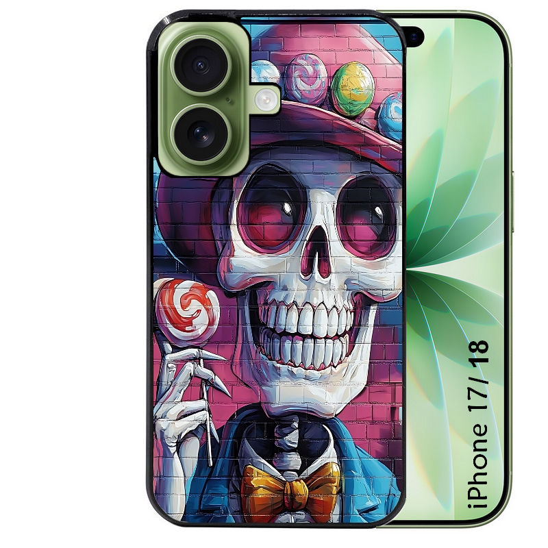 Coque pour Iphone 18 / PRO / PRO MAX / 18E tete de mort tag