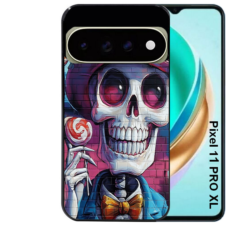 Coque pour Pixel 10 / 11 / PRO / XL tete de mort tag