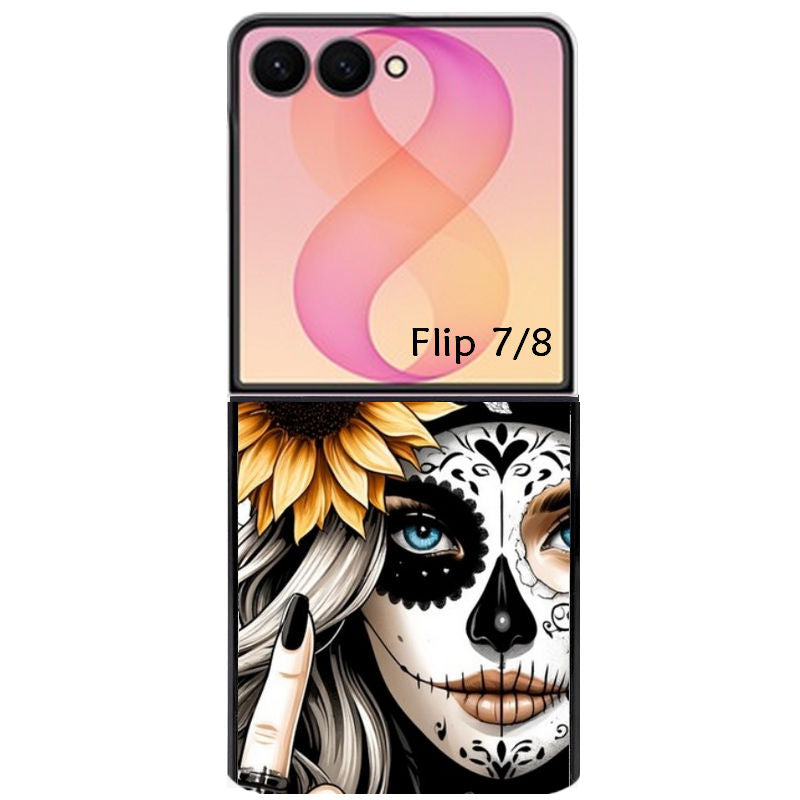 Coque pour Z FLIP 6 7 8 tete de mort tatoo