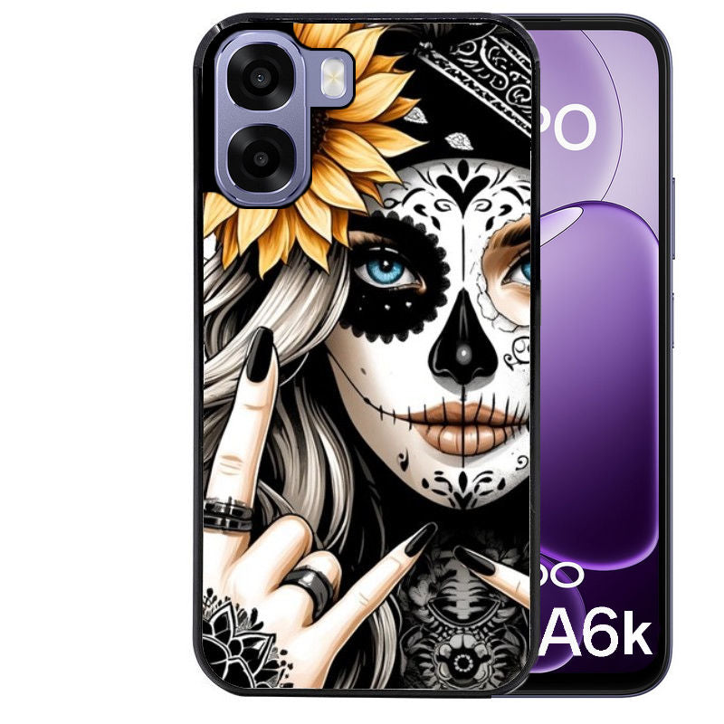 Coque pour Oppo A6 A6 A6K tete de mort tatoo