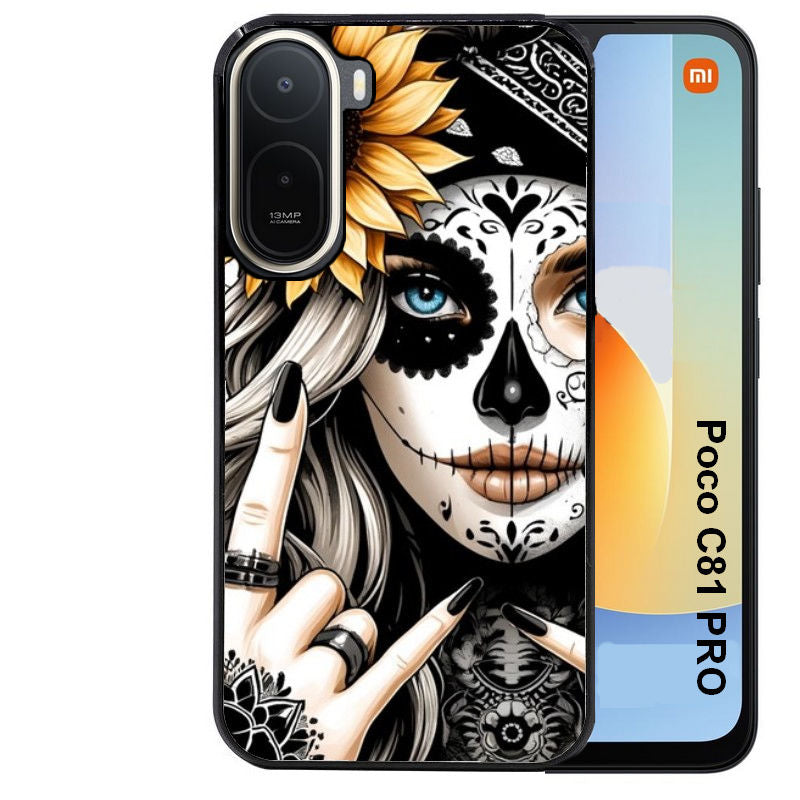 Coque pour POCO C81 PRO tete de mort tatoo