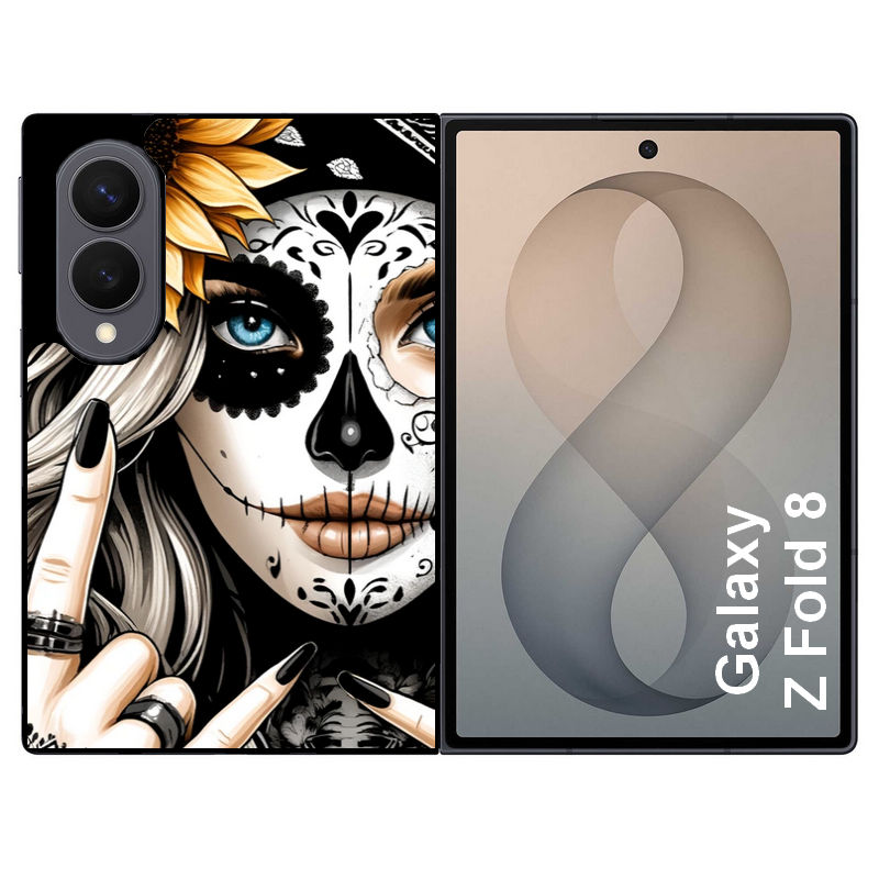 Coque pour Z FOLD 8 tete de mort tatoo