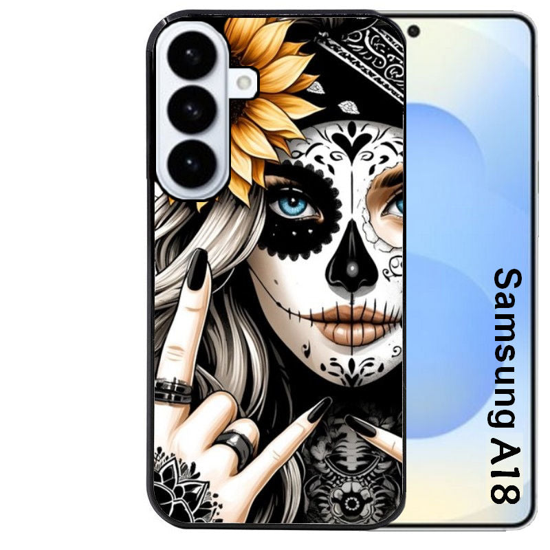 Coque pour Galaxy A08 A18 A28 A38 A58 tete de mort tatoo