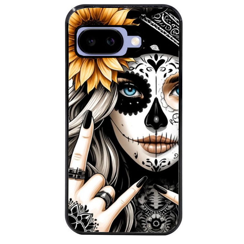 Coque pour Pixel 8A 9A 10A tete de mort tatoo