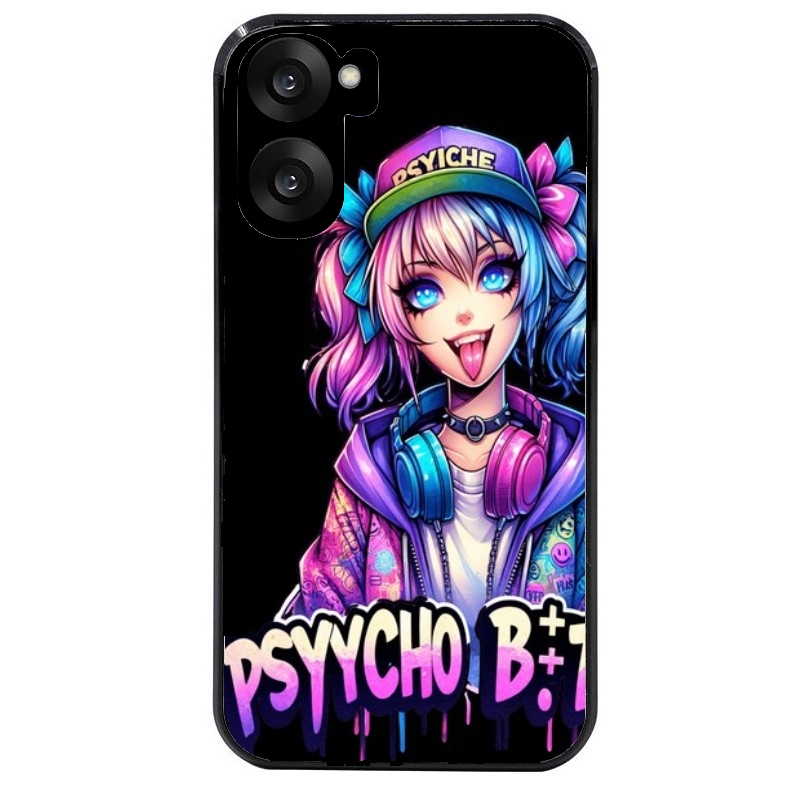 Coque noire taperso pour OnePlus Nord CE5 avec motif anime manga et psycho protection antichoc personnalisée