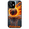 Coque noire taperso pour OPPO A40 avec motif basket flamme personnalisee protection antichoc personnalisée
