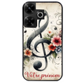 Coque noire taperso pour POCO M6 4G avec motif musique cle sol personnalisee protection antichoc personnalisée