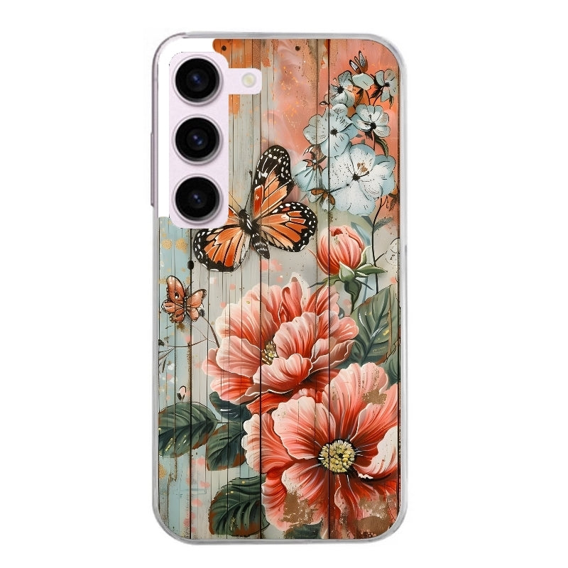 Coque taperso pour Galaxy A13 4G et 5G A23 A53 avec motif bois et papillon 3 protection antichoc personnalisée