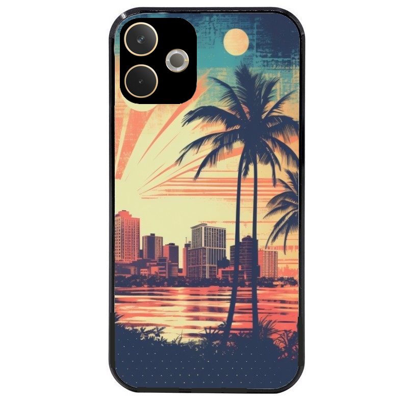 Coque noire taperso pour OPPO A5 PRO 4G et 5G avec motif hawaii retro protection antichoc personnalisée