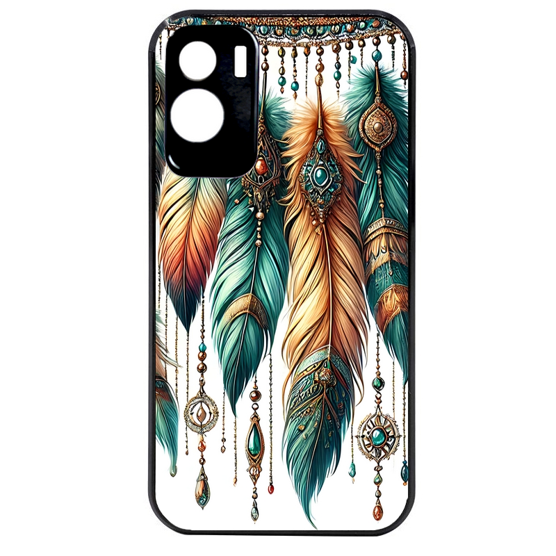 Coque noire taperso pour Honor 70 LITE 90 et LITE avec motif plumes et bijoux protection antichoc personnalisée