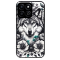 Coque noire taperso pour Honor 70 LITE 90 et LITE avec motif loup et fleur protection antichoc personnalisée