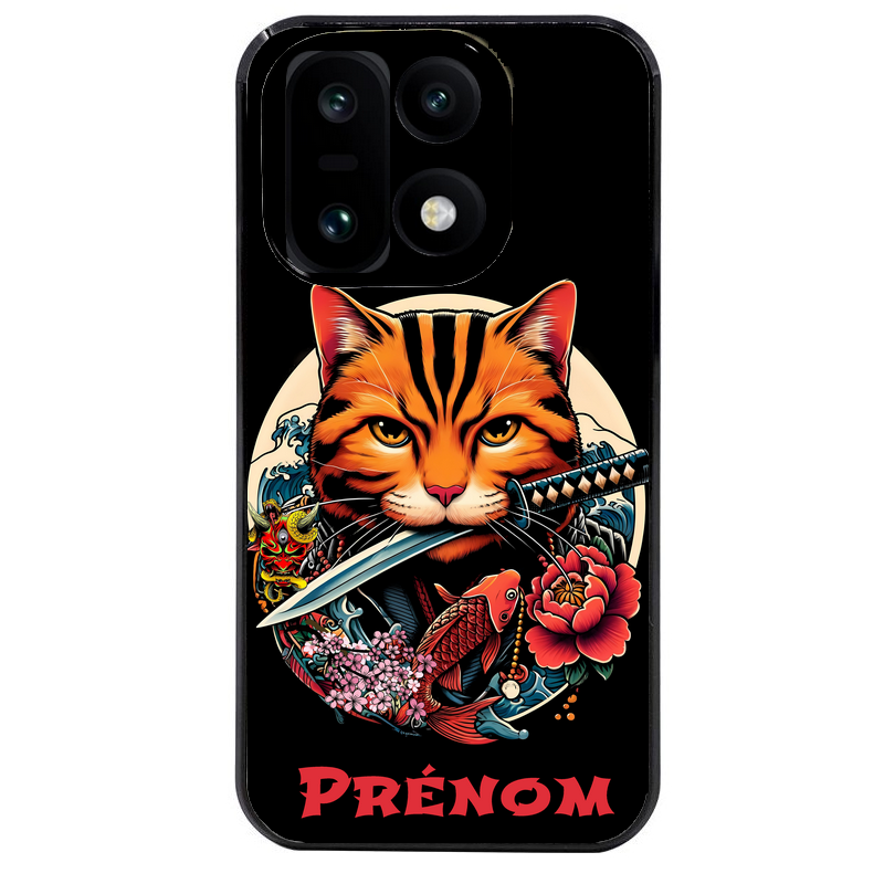 Coque noire taperso pour OnePlus 15 avec motif chat carpe koii japan personnalise protection antichoc personnalisée