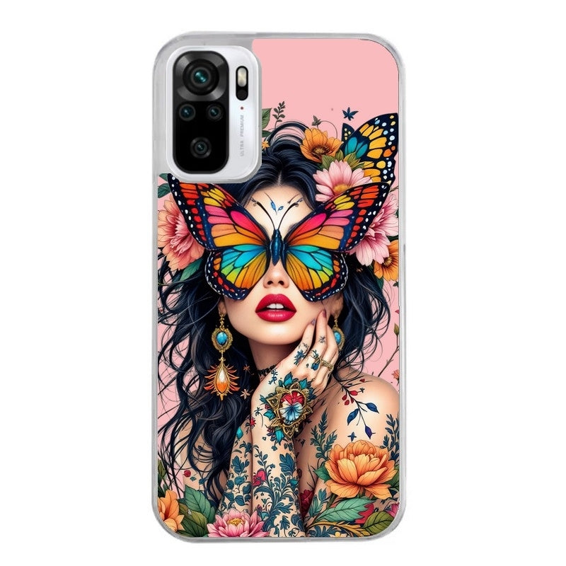 Coque taperso pour Redmi Note 10 4G 5G PRO 10S avec motif femme papillon protection antichoc personnalisée