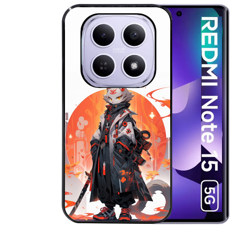 Coque noire taperso pour Redmi Note 15 et PRO PLUS 4G 5G avec motif anime chat japan personnalise protection antichoc personnalisée