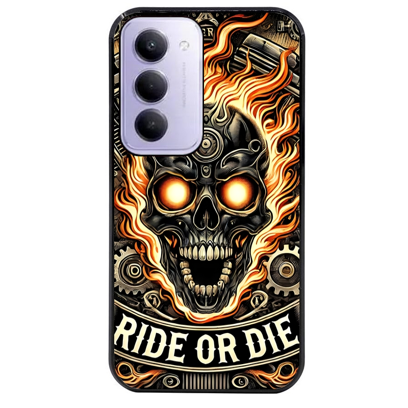 Coque noire taperso pour Redmi 15 4G et 5G avec motif tete de mort flamme protection antichoc personnalisée